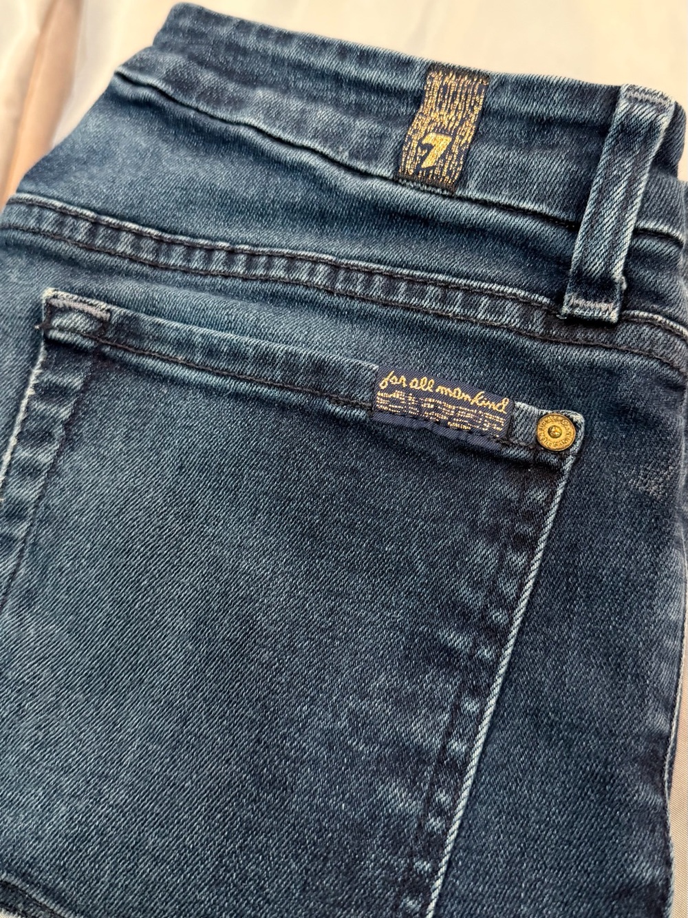 7 For All Mankind Women's Skinny Jeans in Dark Blue Denim